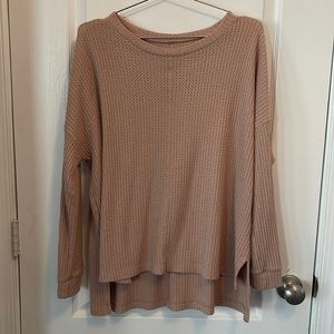 American Eagles Waffle Long Sleeve Shirt - Pink / Rose - Size M